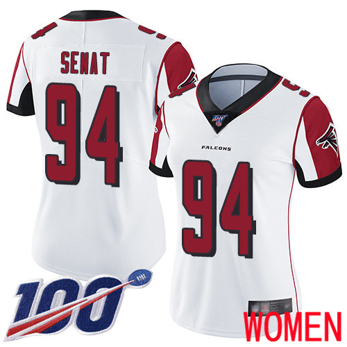 Atlanta Falcons Limited White Women Deadrin Senat Road Jersey NFL Football #94 100th Season Vapor Untouchable->women nfl jersey->Women Jersey